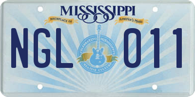 MS license plate NGL011