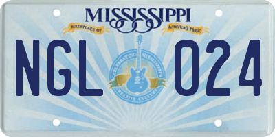 MS license plate NGL024