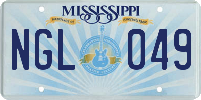 MS license plate NGL049