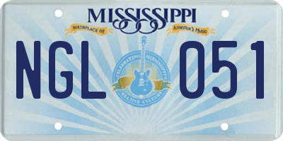 MS license plate NGL051