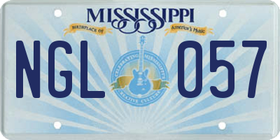MS license plate NGL057