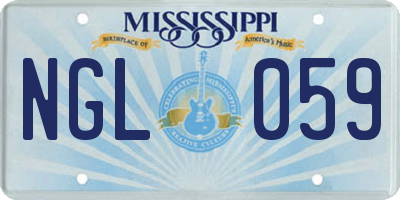 MS license plate NGL059