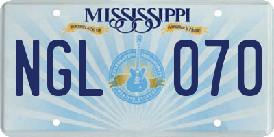 MS license plate NGL070