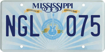 MS license plate NGL075