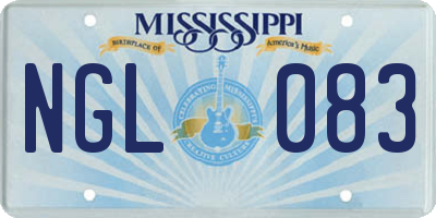 MS license plate NGL083