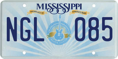 MS license plate NGL085