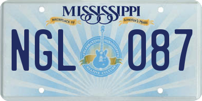 MS license plate NGL087