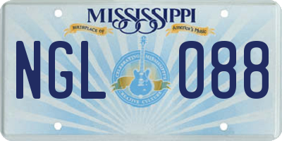 MS license plate NGL088