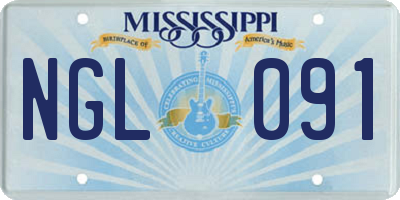 MS license plate NGL091