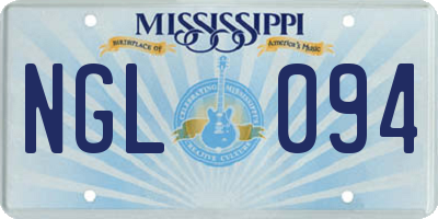 MS license plate NGL094