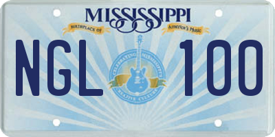 MS license plate NGL100