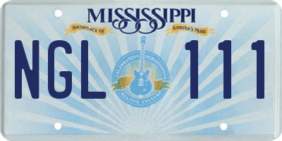MS license plate NGL111