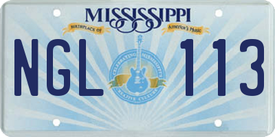 MS license plate NGL113