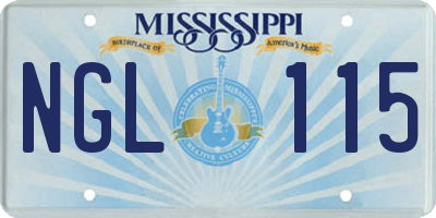 MS license plate NGL115
