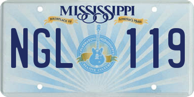 MS license plate NGL119