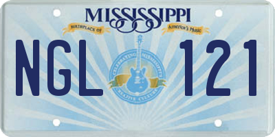 MS license plate NGL121