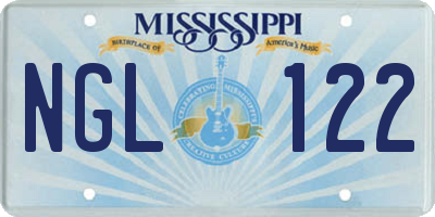 MS license plate NGL122