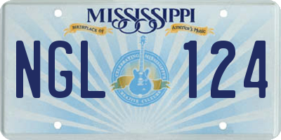 MS license plate NGL124