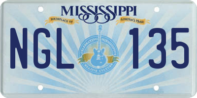 MS license plate NGL135