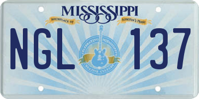 MS license plate NGL137