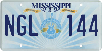 MS license plate NGL144