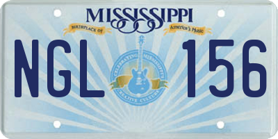 MS license plate NGL156