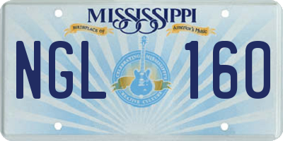 MS license plate NGL160