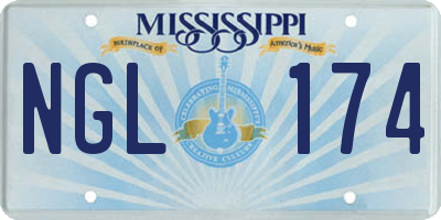 MS license plate NGL174
