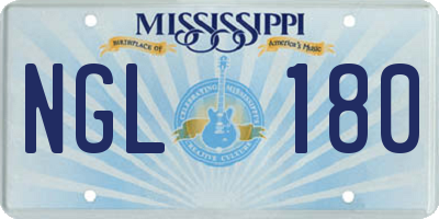 MS license plate NGL180