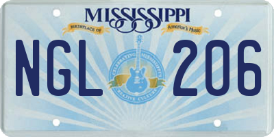 MS license plate NGL206