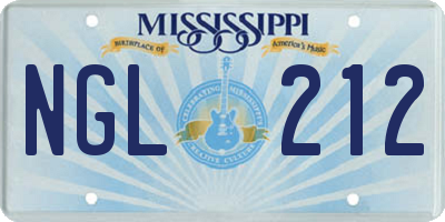 MS license plate NGL212