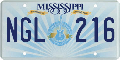 MS license plate NGL216