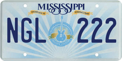 MS license plate NGL222