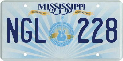 MS license plate NGL228