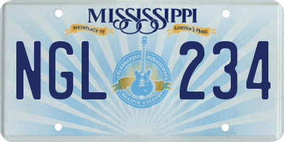 MS license plate NGL234