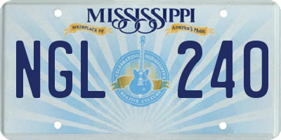 MS license plate NGL240