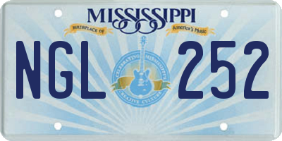 MS license plate NGL252