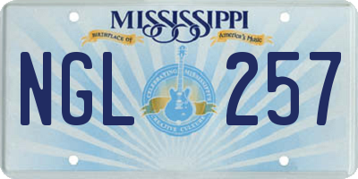 MS license plate NGL257