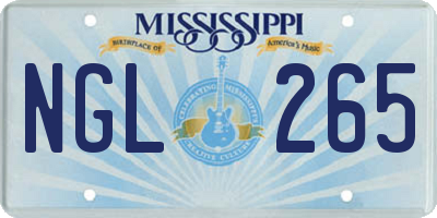MS license plate NGL265