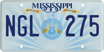 MS license plate NGL275