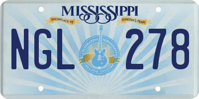 MS license plate NGL278