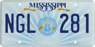 MS license plate NGL281