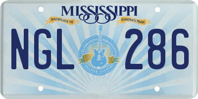 MS license plate NGL286