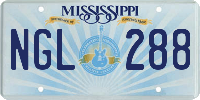 MS license plate NGL288