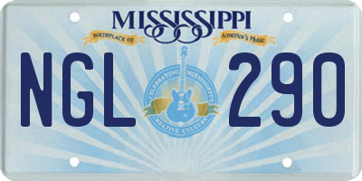 MS license plate NGL290