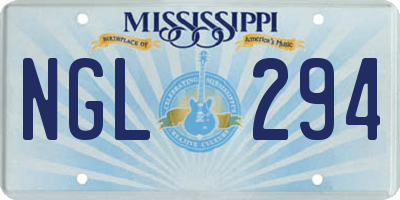 MS license plate NGL294