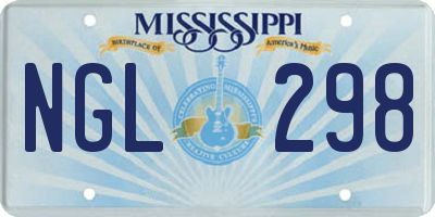 MS license plate NGL298