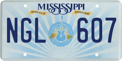 MS license plate NGL607