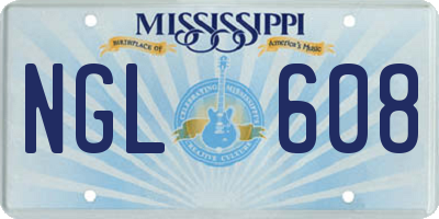MS license plate NGL608