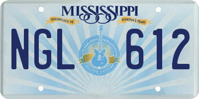 MS license plate NGL612